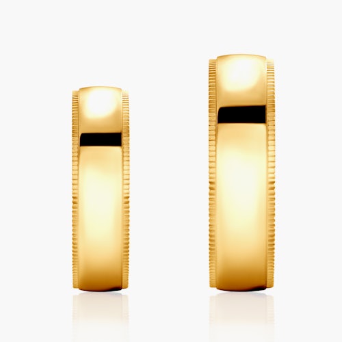 Obrączki ślubne: złote, półokrągłe, 6 mm